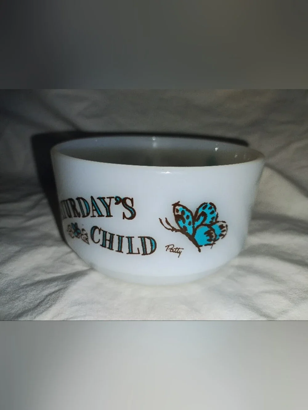 Vintage Fire King Saturdays Child Milk Glass Cottage Cheese Bowl Snack
